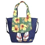 Damen Totebag Schultertasche 2-Wege – süßes Kimono-Design – Japanischer Import - Blau - Einheitsgröß