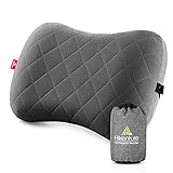 HIKENTURE Aufblasbares Camping/Reise Kissen mit Abziehbarem Kissenbezug, Ergonomisches Kopfkissen, Komfortables Nackenkissen für Reise/Outdoor, Inflatable Travel Neck Pillow(Grau)