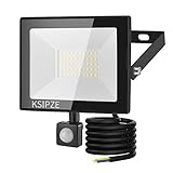 KSIPZE 50W LED Strahler außen mit Bewegungsmelder aussen LED Aussenleuchte Mit Bewegungsmelder 4500LM Außenstrahler Wasserdicht 6000K Kaltweiß AußenBeleuchtung Für Garten, Garage, Sportp