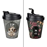 BEFA 2 Kaffeebecher to Go | BPA Frei | Coffee to go | 400ml | Auslaufsicherer Deckel mit Trinkverschluss | Kaffee | mit Doppelwand Isolierung | 2 Stück (Variante 1)