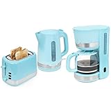 Exquisit Frühstücksset FS 7101 PBl 2 Scheiben Toaster | Wasserkocher | Teekocher | Kaffeemaschine | Kaffeeautomat | Pastell-Blau, Pastellb