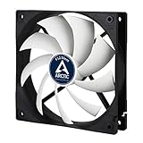 ARCTIC F12 Silent - Besonders leiser 120 mm Gehäuselüfter, Case Fan mit Standardgehäuse, nahezu lautlos, Push- oder Pull Konfiguration möglich, 800 U/min. - Schwarz/weiß