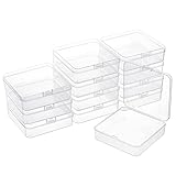 PandaHall 12 Sets 3.2 Unzen 3.7 durchsichtige Plastikboxen, Große Quadratische Perlen Aufbewahrungsbehälter Organizer Gläser Stapelbare Perlen Töpfe Für Perlen Make Up, Lidschatten, Näg