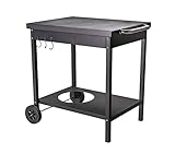 ACTIVA Grilltisch Trolley für Plancha Gastrobräter L73 x B55 x H77 cm Grill Tisch Metall Beistelltisch mit großer Abstellfläche, Rollwagen zum Grillen, Outdoorküche, Campingtisch, D