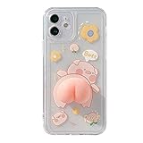 Bontujoy Schutzhülle für iPhone 7 / iPhone 8, super süßes 3D-Schweinchen-Muster, aus weichem TPU, mit Airbag-Teleskophalterung, Handyhalter iPhone 7/8 Lovely Pig