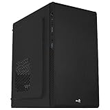 AeroCool CS106, Micro ATX PC-Gehäuse, Gebürstetes Aluminium, USB 3.0, Schwarz, kompak