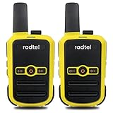 Radtel RT12 Wiederaufladbare Walkie Talkies für Erwachsene Long Range Handheld License Free PMR 446 Funkgerät 16CH Freisprecheinrichtung VOX für Camping Wandern (Gelb)