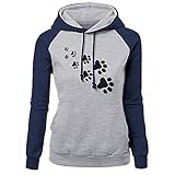 MQYXGS Damen Herbst und Winter Pullover Hoodie Printed Casual Stitching Printed Hooded Sweater Top Casual Langarm Pullover Top Langarm Loser Pullover Pullover Damen Langarm Rollkragen H