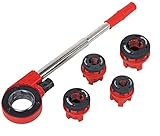 ROTHENBERGER Industrial Super Cut - 7 teiliger Gewindeschneidkluppensatz - Inkl. 4 Schneidköpfen 070669E