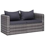 vidaXL 2X Garten Ecksofa 2-Sitzer Gartensofa Lounge Sofa Sessel Gartensessel Gartenmöbel Sitzgruppe Sitzgarnitur Gartenset Gartengarnitur Poly Rattan G