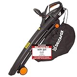 DELTAFOX Elektro Laubbläser Laubsauger - DG-ELB 3014-3000 W - inkl. 40ltr Fangsack - Tragegurt - Blasgeschwindigkeit bis 270 km/h - hohe Saugleistung - leaf blower - g