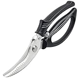 Geflügelschere, robust, für die Küche, Hühner, gefederte Fleischschere mit rutschfestem Griff und Sicherheitsverschluss für Knochen, Fisch, H