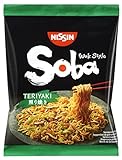 Nissin Bag Noodles Soba – Teriyaki, 9er Pack, Wok Style Instant-Nudeln japanischer Art, mit Teriyaki-Sauce, schnelle Zubereitung, asiatisches Essen (9 x 110 g)