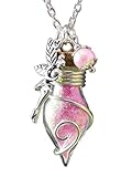 Katharina Fairytale Glücksbringer Phiole der Lichtfee Damen Mädchen Kette nachtleuchtend Feenstaub Halskette Anhänger Rosa Pink