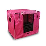 OPYTR Hundelaufstall Hundebox Indoor Outdoor Winter Klein Dog Large Dog Four Seasons Regenfest Winter-Warmer Sonnenschutz, Sonnenschutz Plus Baumwolle Gehege Laufstall (Größe : Pink 125 * 95 * 110cm)