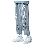 Herren Hip Hop Jeanshose Gerades Männer Sommer Jeans Lockere, Trendige Jeans mit weitem Bein in der Straße Jungen weiße Stretch Freizeithose Schwarze Cargo Chino Sommer Winter B