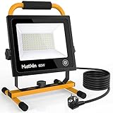60W LED Fluter Baustrahler Arbeitsleuchte,LED Baustrahler,5000K kaltweiß,IP65,Tragbare Arbeitsleuchte für Garage, Camping, Werkstatt, Garten, B