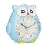 Kinderwecker, Leise Nicht Tickender Wecker mit Nachtlicht und Schlummer, Batteriebetrieben Und Einfach Einzustellen, Süße Eule Dekorative Wecker für Mädchen & Jungen, Schlafzimmer - B