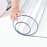 XJJUN Transparente Tischmatte, Wasserdicht, Ölbeständig, Verbrühungshemmend, Nicht Schrumpfend, Einweg-PVC-Tischdecke, Teetisch, Tischmatte (Farbe : 1.3mm, Größe : 90x150cm)
