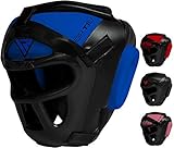 RDX Kopfschutz Boxen Gitter, Maya Hide Leder, MMA Kickboxen Kampfsport Thaiboxen Gesichtsschutz, Boxhelm Nasenschutz Muay Thai Taekwondo, Kopfschützer Training Head Guard Boxing Sparring Manner D