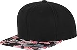 Yupoong Flexfit Unisex Kappe Floral Snapback 2-Tone Cap, blanko Cap mit geradem Schirm mit Blumen-Muster, One Size Einheitsgröße für Männer und F