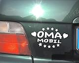 cartattoo4you® AK-00537 | OMA MOBIL, No.2 | K-Serie| 17 x 10 cm | Farbe weiß |in 24 Farben erhältlich,glänzend | Autoaufkleber Aufkleber Car Sticker Kleber Heckscheibe Opa Oma Enkel Spruch Tuning