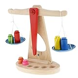 chiwanji Hölzerne Balance Beam Scale 6 Bunte Gewichte Gewicht Maschine Kid Fancy Toy