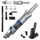 Genius Invictus One 2.0 Handstaubsauger + Bodenstaubsauger 12-tlg blau - Handsauger beutellos & kabellos mit 13000PA | 2x HEPA Filter, Lithium Ionen Akku, Zusatz Bürsten-S