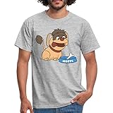 Spreadshirt Sandmännchen Hund Moppi Mit Knochen Männer T-Shirt, L, G