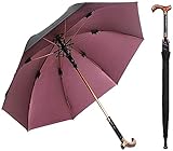 COLiJOL Sturmdicht 8 Knochen-Gehen-Stick-Regenschirm-Handbuch Offene Design-Strukturen 85Cm Höhe, Dunkelblaue/Schwarze Sonnige Regenschirm (Farbe: B)/E