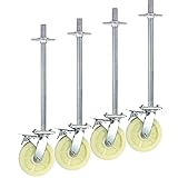 JTGPFC Rollen Für Gerüste, 6 Zoll 8 Zoll, Schwerlast-Lenkrollen, Für Industriebaustellen, Verlängerter Vorbau 24 Zoll, Nylon/Polyurethan, 360°-Drehung (Color : Polyurethane, Size : 4X 6inch)