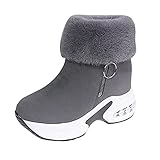 KAIXLIONLY Winterstiefel Damen Winterschuhe Stiefel Einfarbige Stiefeletten Damenschuhe Frauen Elegant Herbst Winter Schneestiefel Warme Boots Stiefel T