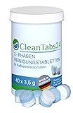 Reinigungstabletten für Kaffeevollautomaten 2-Phasen Tablette 40x3,5g von CleanTabs24 geeignet für Jura, Siemens, Krups, Bosch, Miele, Melitta, WMF