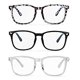 MUSBOY Blaulichtfilter Brille für Damen und Herren - 3er-Pack Bildschirm-Brille. Computerbrille Reduziert die Ermüdung der Augen, Gaming TV Brille mit Blaulichtfilter ohne sehstärke +0,00