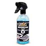 INOX® Reifenglanz - 500ml Auto Kunststoffpflege & Gummipflege für Außen - Schwarz - Reifenspray für Reifenglanz - Autoreifen Pflege und Reifen Reiniger - Reifenschw