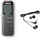 Philips DVT1110 digitales Diktiergerät zur Aufnahme von Notizen, Ideen und Gedanken unterwegs, 4 GB, USB-Anschluss, Silber & Olympus TP-8 Telefon-Adapter für Olympus DS-/DM-/WS-/VN-S