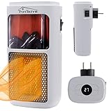 Tronitechnik Steckdosen-Heizer, PTC Heizgerät Keramikheizer mit Oszillation und simulierten Flammeneffek