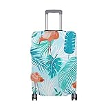 Orediy Reisegepäck-Abdeckung mit Flamingo-Dschungel-Druck, elastisch, Reisekoffer, Kofferschutz (ohne Koffer) S, M, L, XL, Größe S, multi (Mehrfarbig)