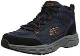 Skechers Men's OAK CANYON- IRONHIDE Hi-Top Trainers, Blue (Navy Suede/Mesh/Pu/Orange Trim Nvor), 11 (46 EU)