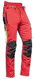 AX-MEN Sommer Schnittschutzhose, ROT (XL langgestellt (87cm))