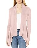 Daily Ritual Ultra-Soft Ribbed Draped Cardigan Sweater Pullover, Gehaucht Rosa, XXL
