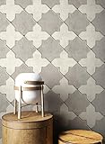 NEWROOM Tapete Grau Vliestapete Fliesen - Fliesenoptik Modern Beige Creme Mosaik Stein Mustertapete Grafisch Marokkanisch inkl. Tapezier-Ratgeb