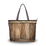 XiangHeFu Damen Handtaschen Retro Holzfenster Polyester Stoff Umhäng