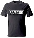 Sons of Anarchy Offiziell Samcro Schwarzes Distressed T-Shirt (L)