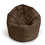 BubiBag Sitzsack L | 2-in-1 Sitzkissen mit Füllung - Bodenkissen Kissen Sessel BeanBag (100 cm Durchmesser, braun)