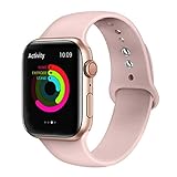 2pcs Silikonarmband für Apple Watch Band 44mm/40mm für iwatch Band 42mm/38mm Sportarmband für Apple Watch 6 SE 5 4 3 2 44 mm-12-Hellrosa,42mm-44mm S