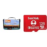 PowerAKuriertasche für Nintendo Switch Super Mario Bros & SanDisk microSDXC UHS-I Speicherkarte für Nintendo Switch 128 GB (V30, U3, C10, A1, 100 MB/s Übertragung, mehr Platz für Spiele)