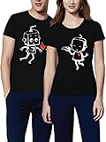 VIVAMAKE Couple Partner T Shirt Robotics Love für Herren schwarz größe L