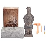 BMDHA Archäologisches Ausgrabungsspielzeug, Terracotta Army Ausgrabungsspielzeug Geschenk für Jungen Mädchen, mit archäologischem Rohstein + Hammer + Meißel +