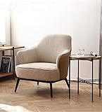 Moderner Samt Gelegentliche Sessel Badewanne Stuhl Massive Metallbeine Einzelsofa Sitz Wing Back Couches FüR Wohnzimmer Esszimmer Ankleidezimmer Schlafzimmer Rezeption Cafe-Beig